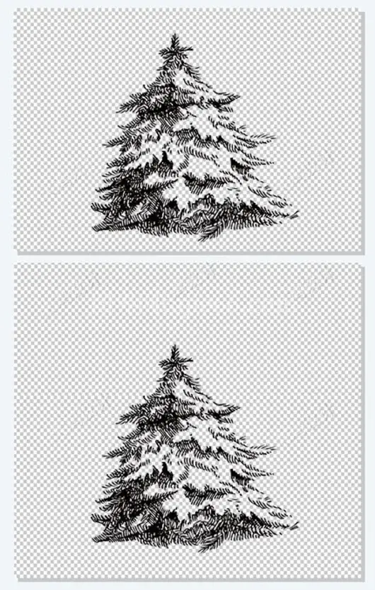 黑色素描圣诞树