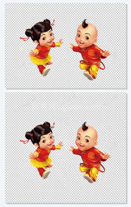 元旦新年福娃迎春节元素