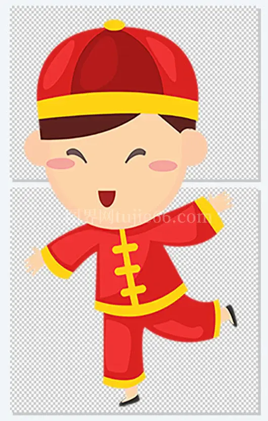 新年大吉送福福娃男孩