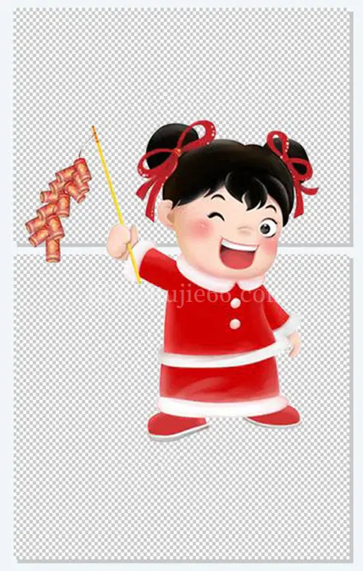 新年 红色 矢量 人物