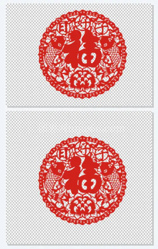 福气好日子花纹剪纸新年元旦