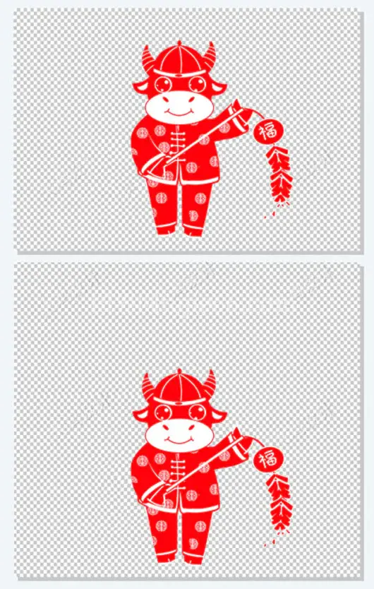 牛 新年元素 剪纸 新年剪纸 
