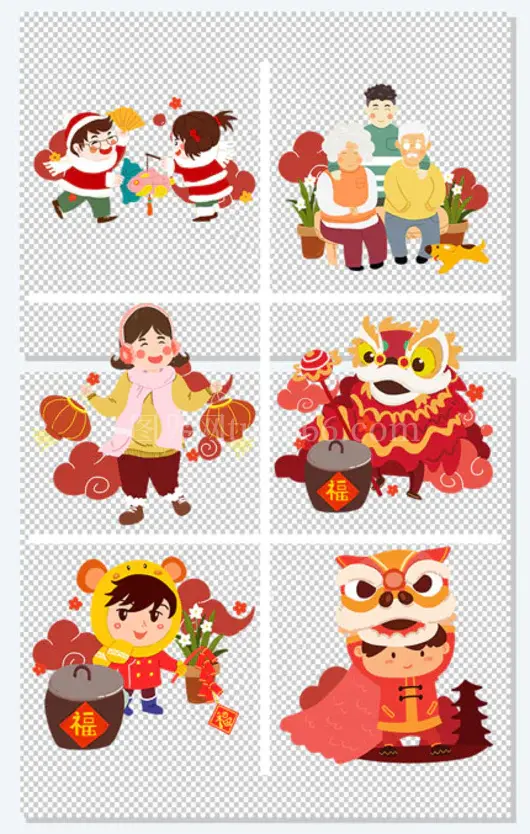喜庆舞狮中国风元素宣传