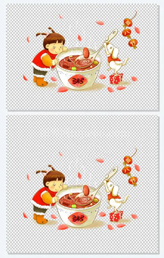 腊八节装饰卡通手绘腊八粥插画