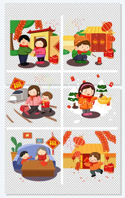 新年庆贺鞭炮中国风元素宣传