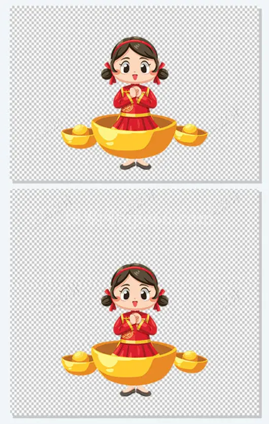 新年大吉福娃女娃元宝