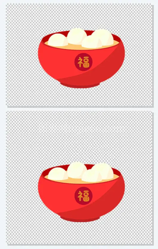 卡通手绘碗里的食物汤圆