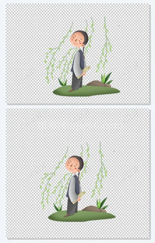 清明时节场景插画