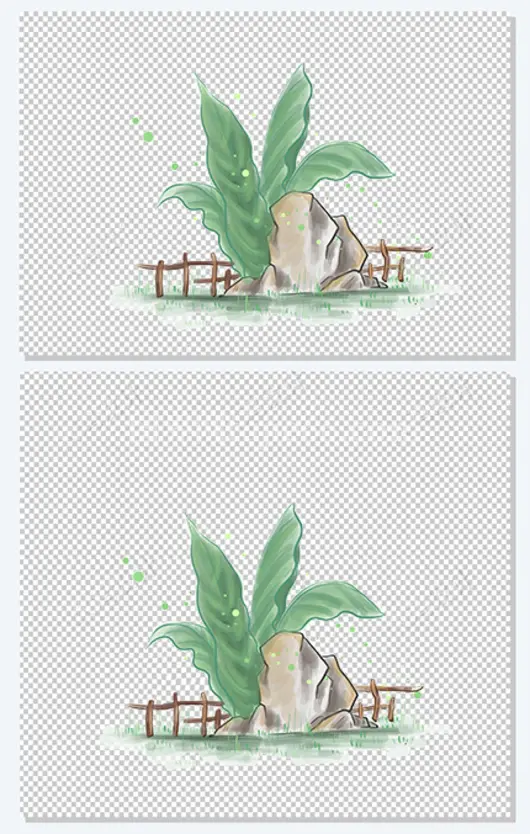 春天绿植插画元素设计