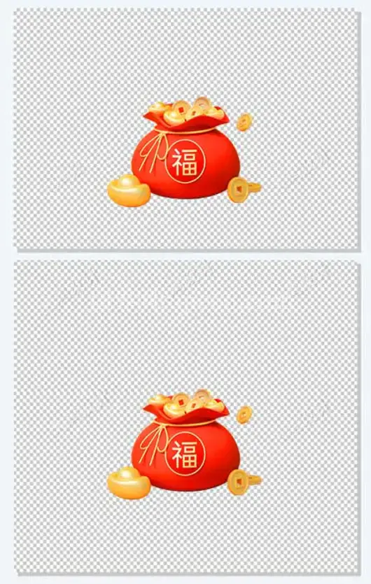 红色c4d3d立体简约福袋金子