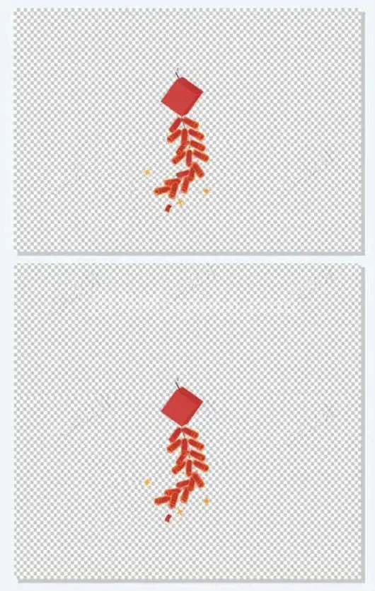 红色卡通手绘爆竹鞭炮新年元素