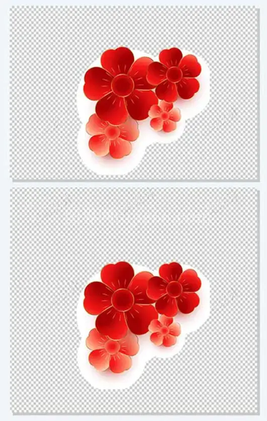 春节红色立体花瓣