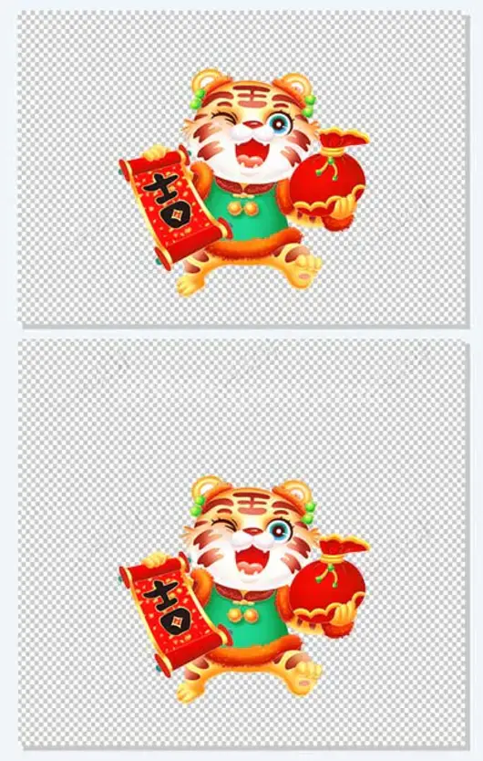 寅虎年新年新春春节卡通老虎