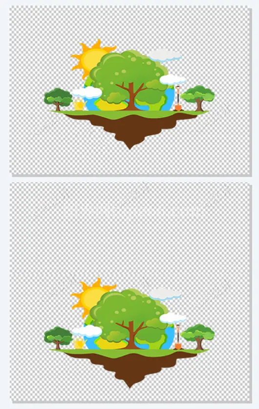 植树节地球树木矢量图