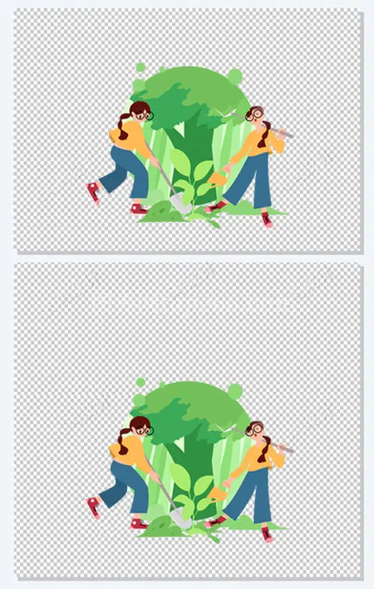 植树节女孩植树