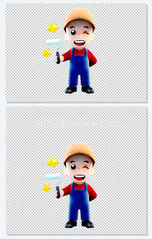 卡通粉刷匠立体3D人物元素3D小人元素