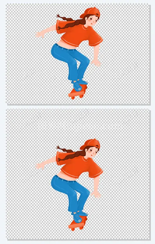 女孩卡通五四青年人物元素png素材卡通五四青年人物插画
