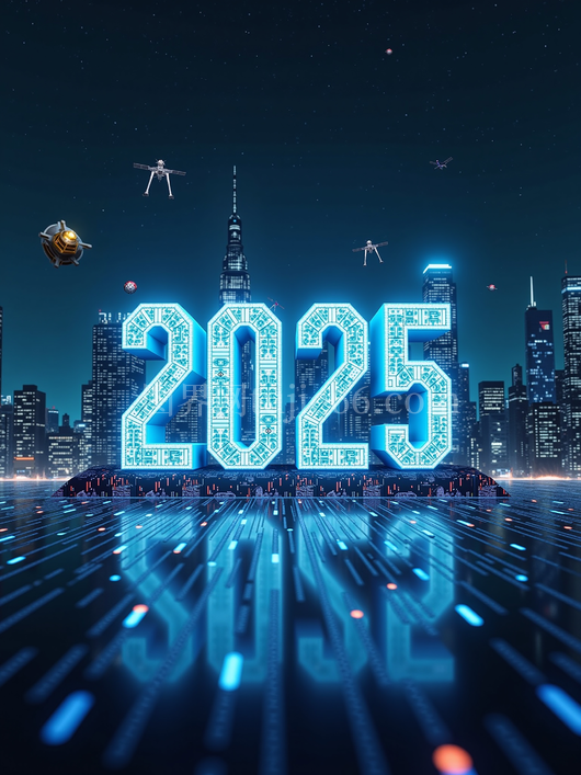 欢迎2025年AI海报