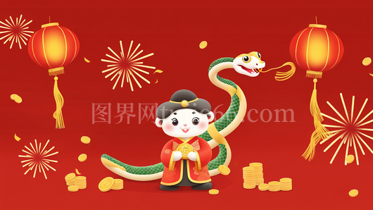 中国蛇年新年素材图片