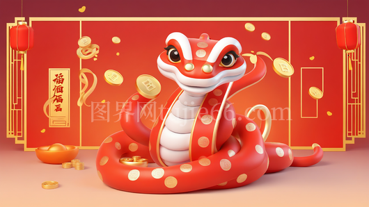 中国蛇年新年素材图片