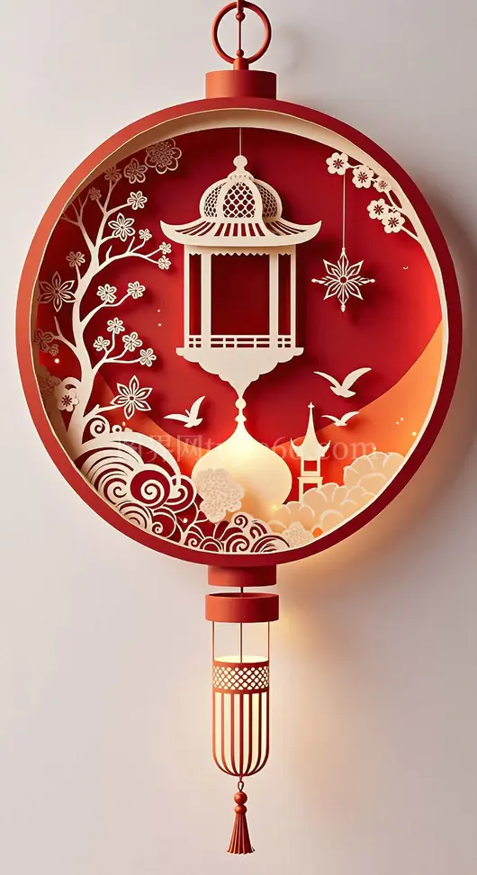 红色多层剪纸