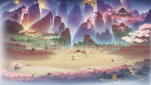 中国风插画壁纸美景 