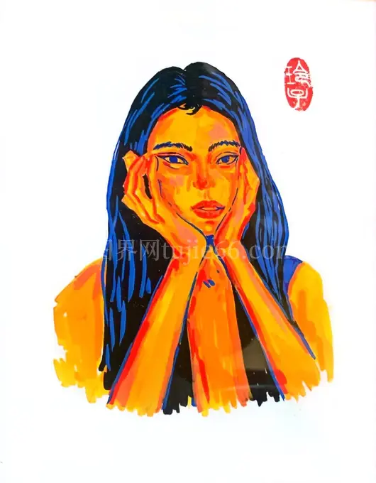 人物肖像素描画