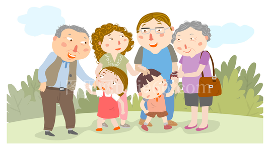幸福家庭户外聚会插画免抠元素