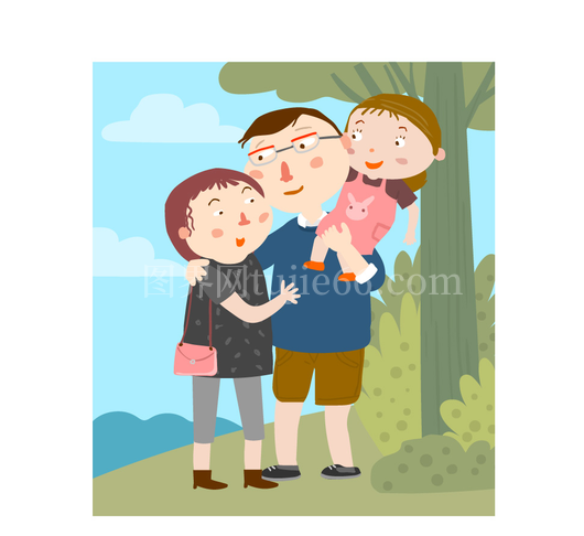 家庭户外欢乐时光插画免抠元素