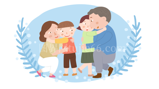 家庭户外温馨团聚插画免抠元素