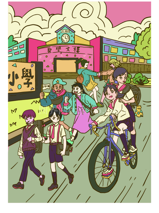 户外青春活动插画