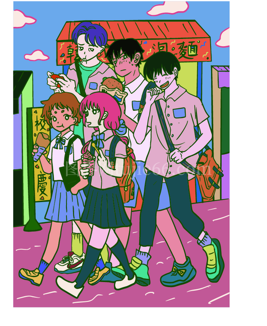 户外休闲时光插画