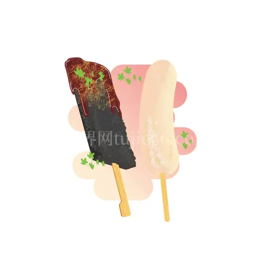 三口味冰淇淋插画