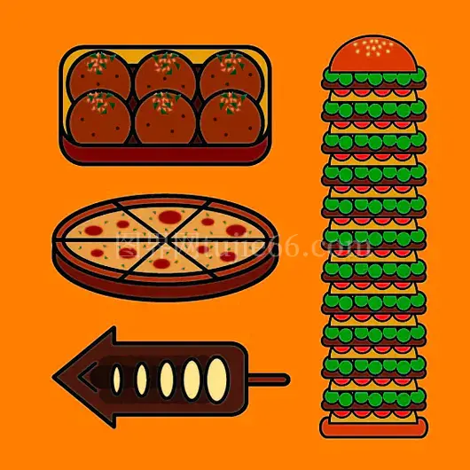 美食集合插画
