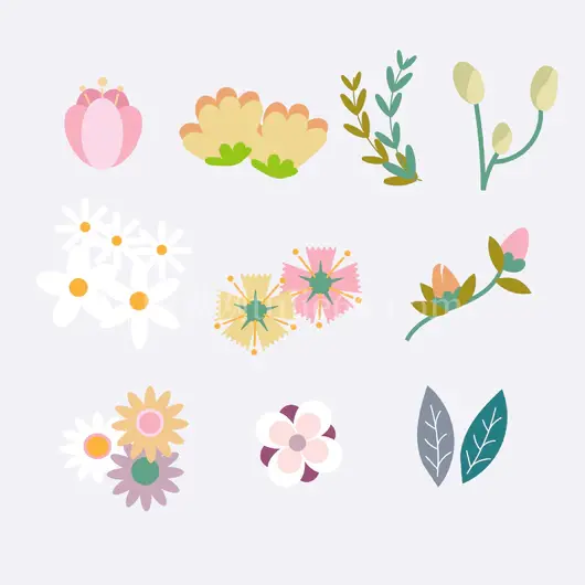 手绘花朵植物图案集