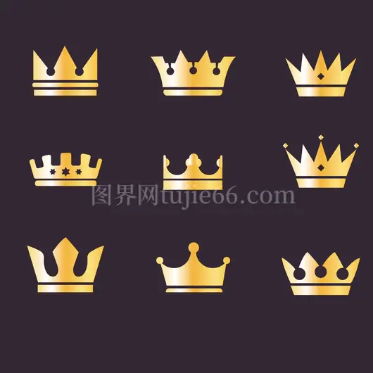 多样金色皇冠插画免抠元素