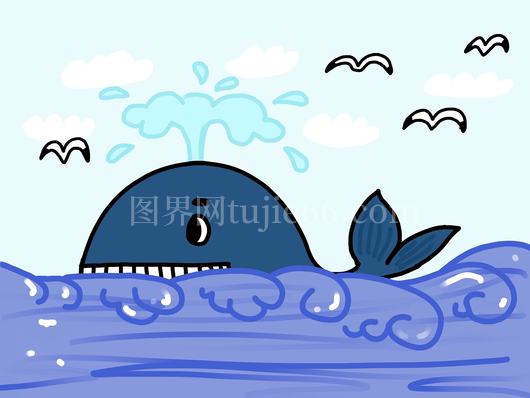 蓝鲸海浪和谐图