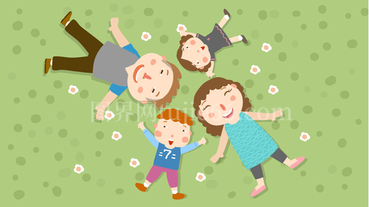 一家四口快乐插画