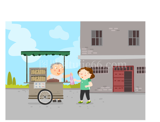 小推车 小摊贩 包子铺