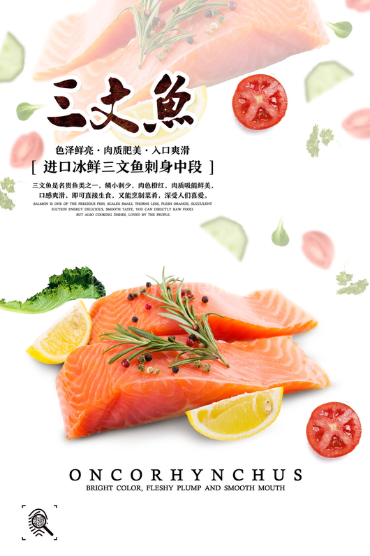 三文鱼海报设计模板 