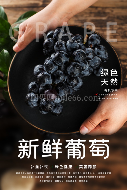 葡萄海报设计模板