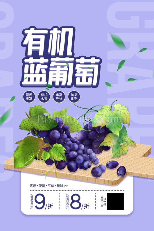 葡萄海报设计模板 