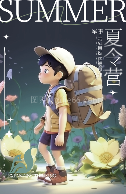夏令营海报设计模板素材 