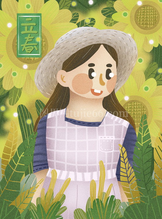 立春海报背景插画 