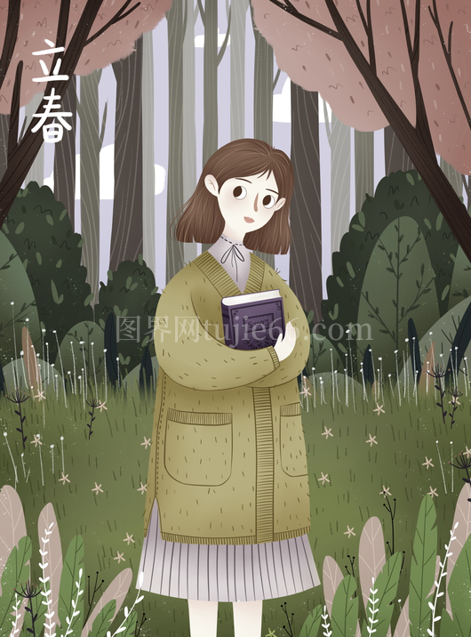 立春海报背景插画 