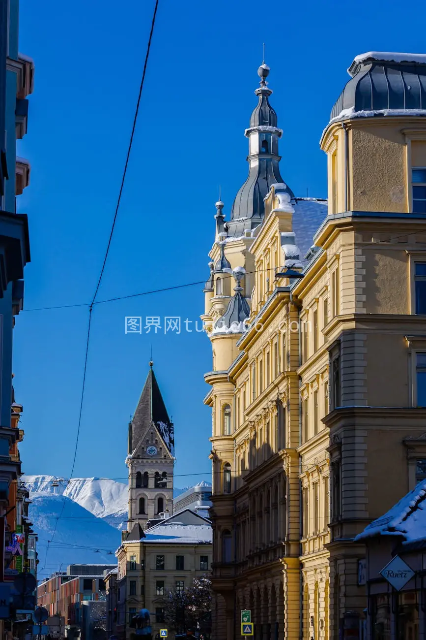 奥地利阿尔卑斯山建筑惊叹景致图片