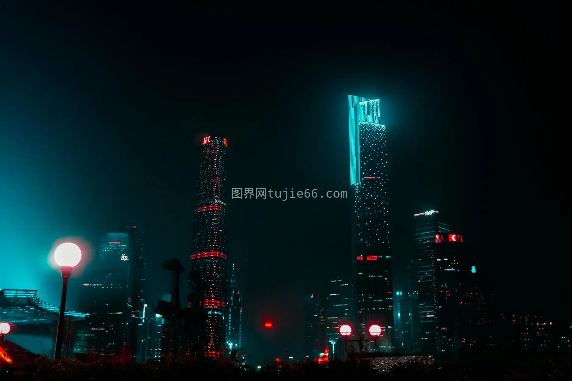 广州夜景摩天大楼迷人风光图片