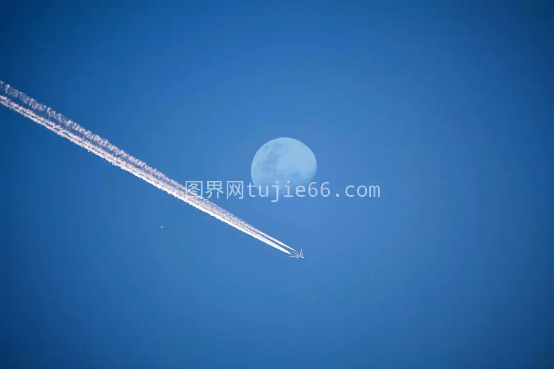 夜空满月映衬自然奇观图片