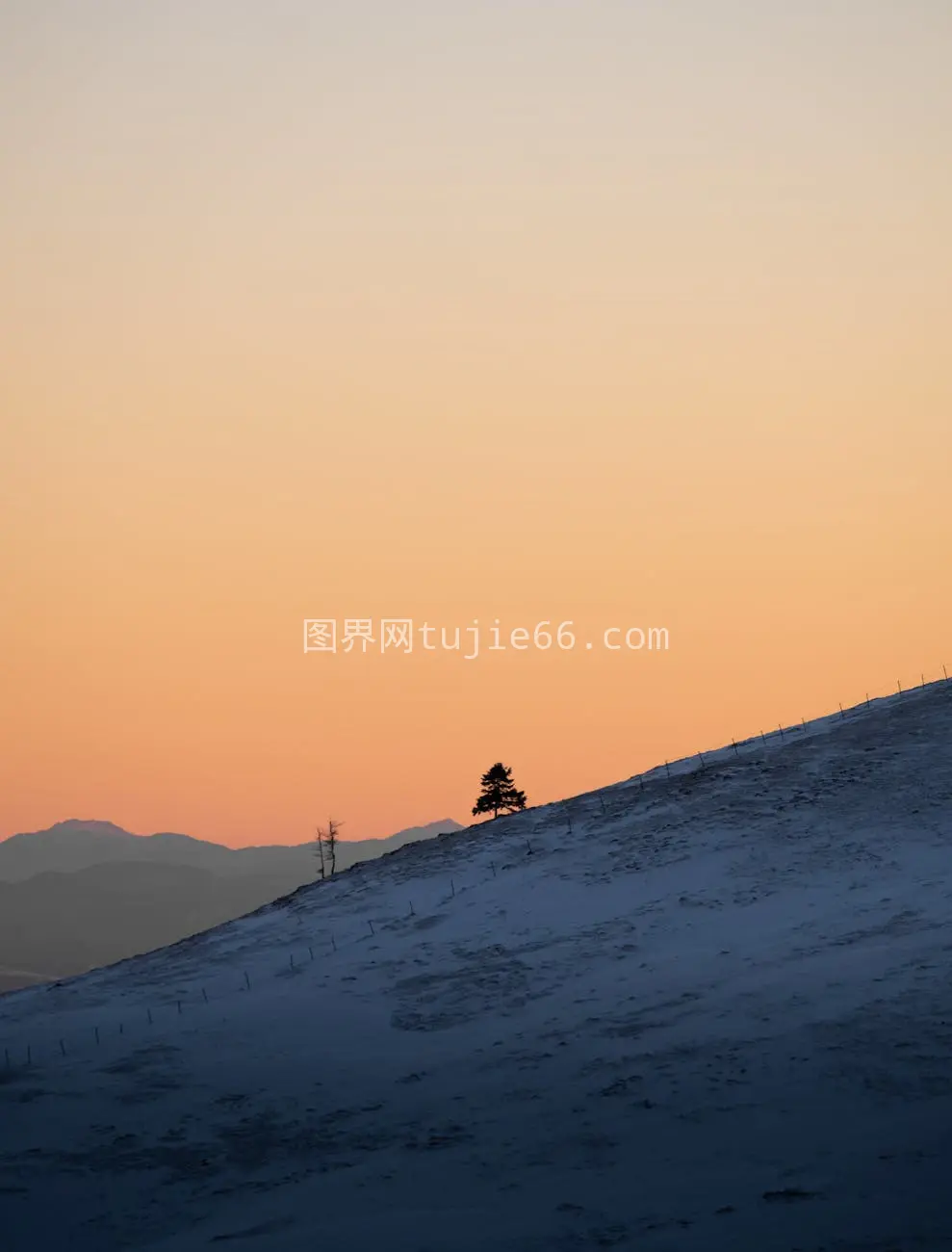 斯洛文尼亚维拉卡平原雪山顶冬日日落图片