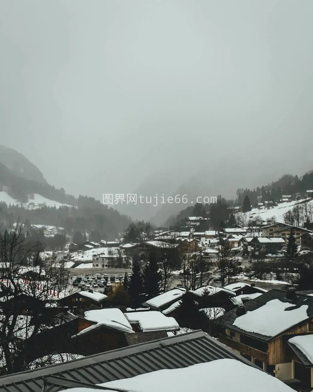 冬日阿尔卑斯雪景图片